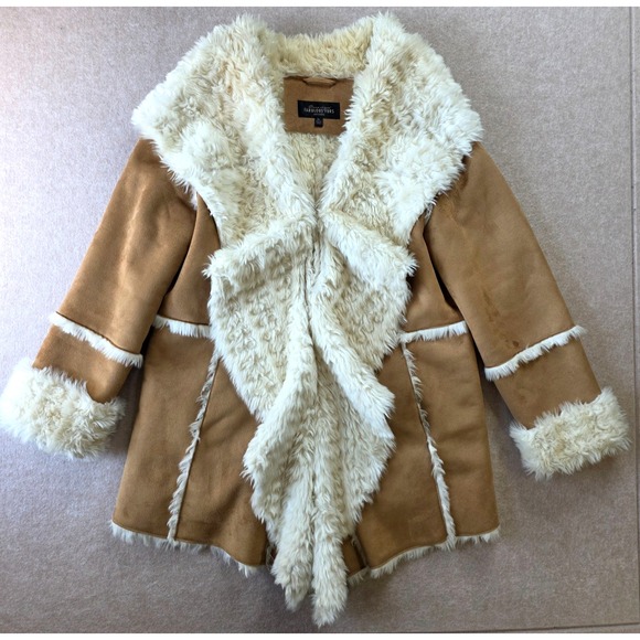 Faux Suede & Shearling Penny Lane Style Coat Sz XL 70s Boho Hippie - Picture 1 of 16